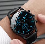 Men's Business Quartz Watch Set with Bracelet & Necklace