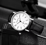 Men's Quartz Watch & PU Leather Bracelets Set (5-Piece)