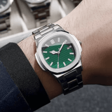 Men's Square Business Watch Set – Stainless Steel Quartz