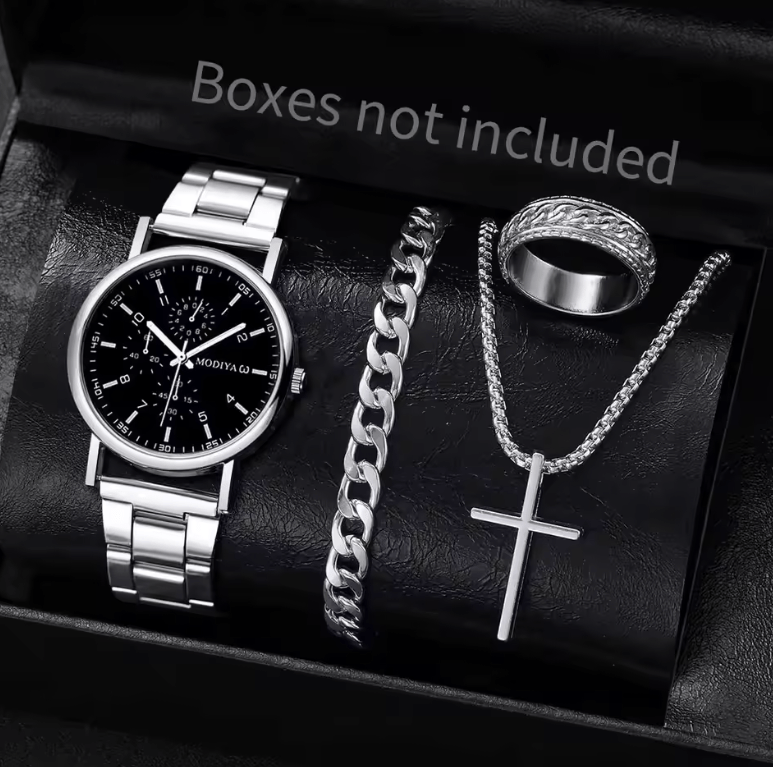 Men's 4‑Piece Business Watch Set | Classic Quartz Styles