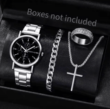 Men's 4‑Piece Business Watch Set | Classic Quartz Styles