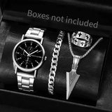 Men's 4‑Piece Business Watch Set | Classic Quartz Styles