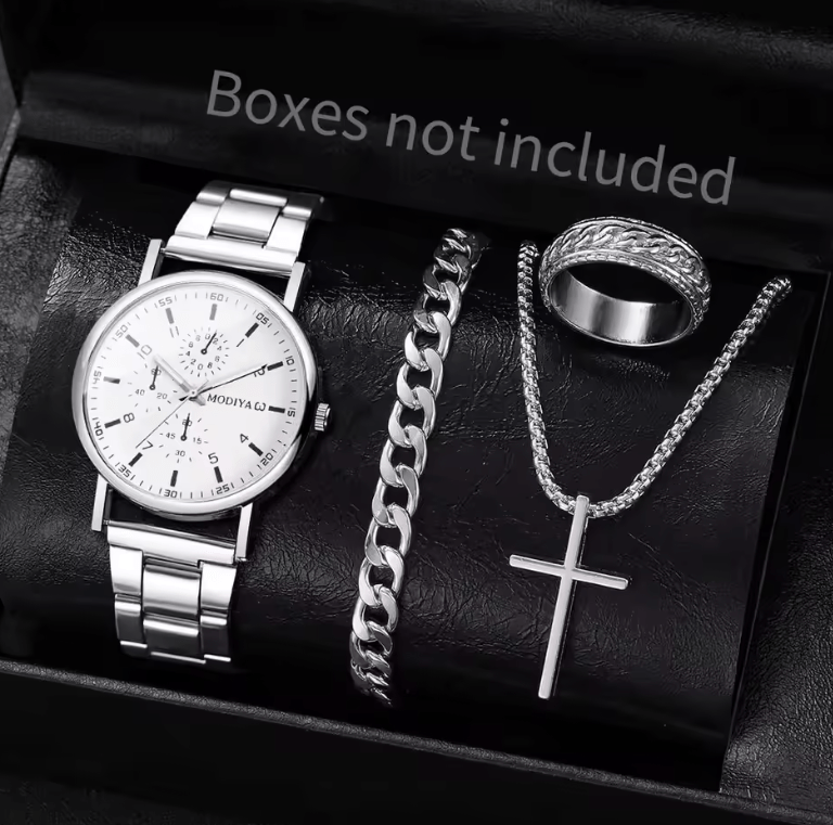 Men's 4‑Piece Business Watch Set | Classic Quartz Styles