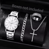 Men's 4‑Piece Business Watch Set | Classic Quartz Styles