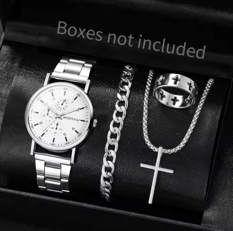 Men's 4‑Piece Business Watch Set | Classic Quartz Styles