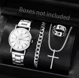 Men's 4‑Piece Business Watch Set | Classic Quartz Styles