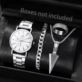 Men's 4‑Piece Business Watch Set | Classic Quartz Styles