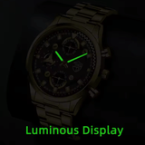 Deyros 3-Piece Men’s Quartz Watch Set with Bracelet & Necklace