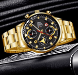 Deyros 3-Piece Men’s Quartz Watch Set with Bracelet & Necklace
