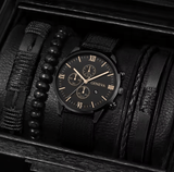 Men's Quartz Watch & Bracelet Set (4–5 pcs)