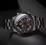 Men's Black Stainless Steel Quartz Watch Set – Business & Casual