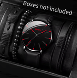 Men's Quartz Watch & Bracelet Set – Business Casual Style
