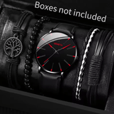 Men's Quartz Watch & Bracelet Set – Business Casual Style