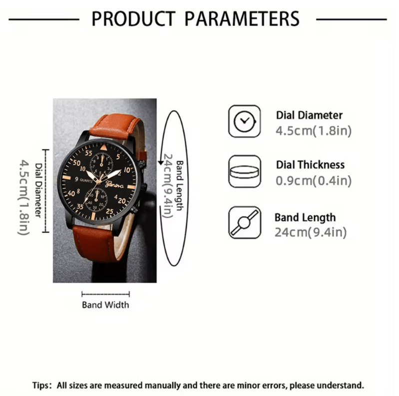 Men's Quartz Watch Set (2-Pack) - Business Casual Style