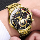 Men's Analog Quartz Watch Set, 3-Pack Steel Band