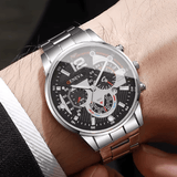 Men's Analog Quartz Watch Set, 3-Pack Steel Band
