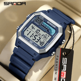 SANDA Men's Sports Digital Watch with LED Night Glow
