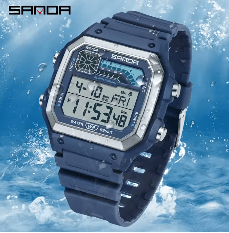 SANDA Men's Sports Digital Watch with LED Night Glow