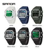 SANDA Men's Sports Digital Watch with LED Night Glow