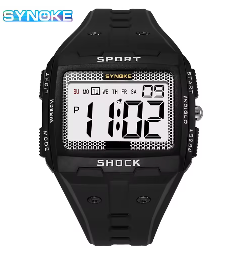 SYNOKE Men's Digital Sports Watch, Waterproof, Night Glow