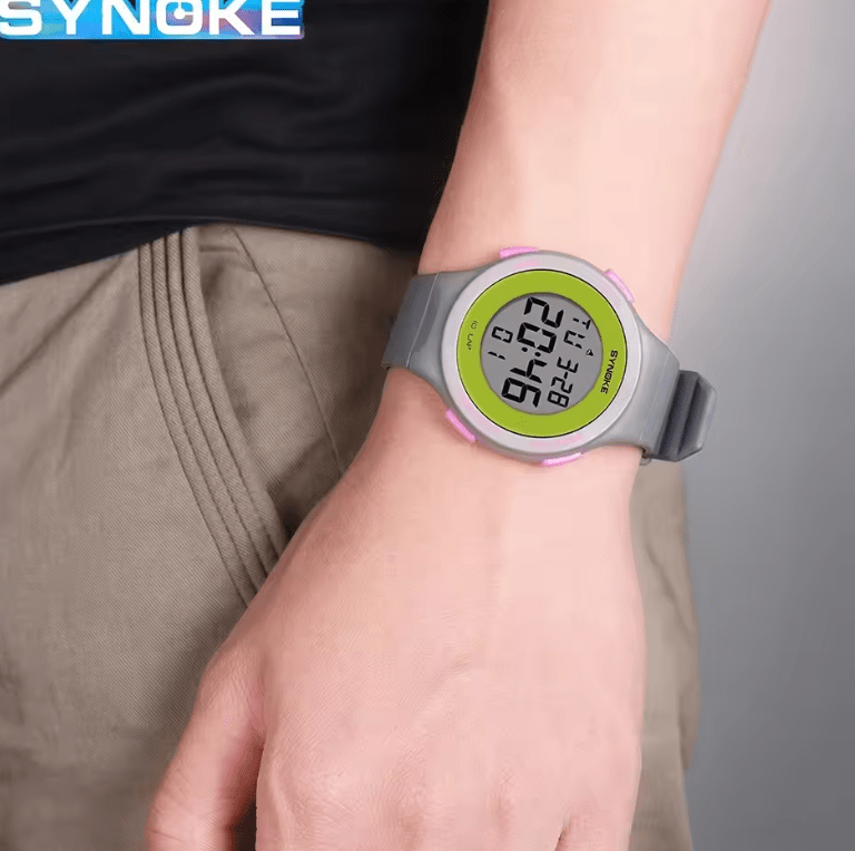 Men's Digital Sport Watch with LED, Alarm & 5 Bar