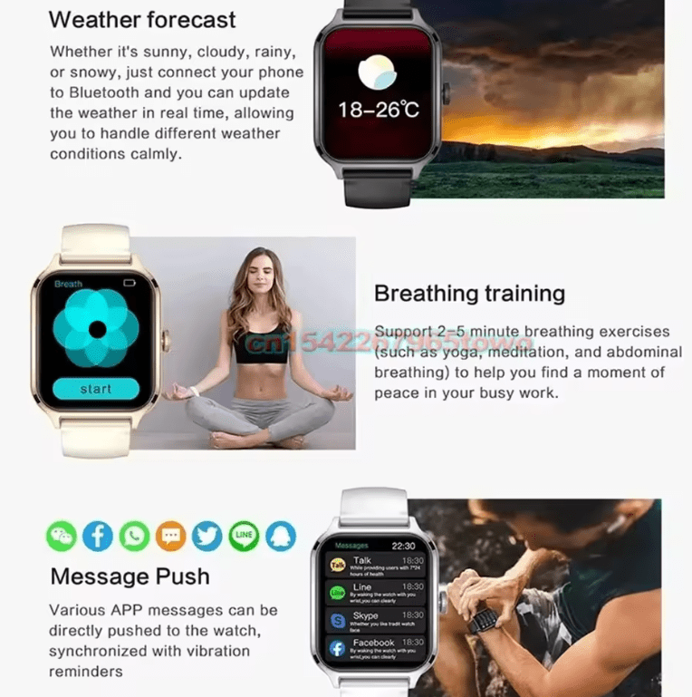 Smartwatch 1.83'' HD Display, Call & Message Alerts (Android/iOS)