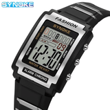SYNOKE Men's Rectangular Digital Sports Watch, 50M Waterproof