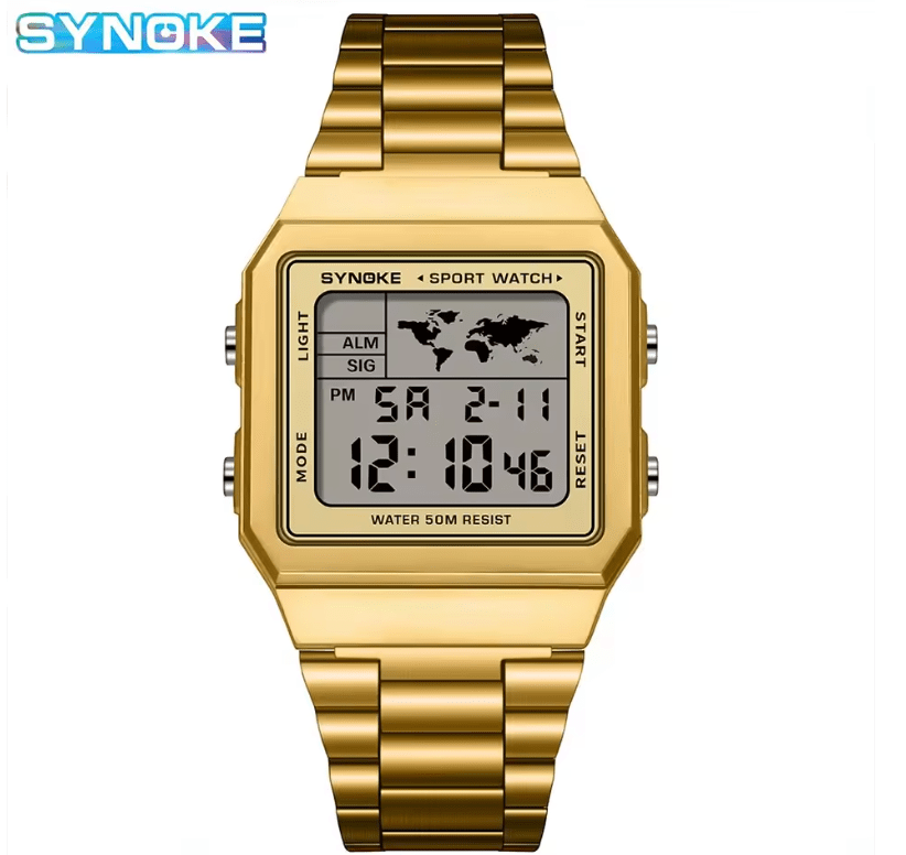 SYNOKE Men's Digital Chrono Watch, 5 Bar Water Resistant