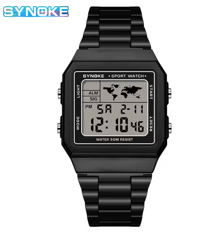 SYNOKE Men's Digital Chrono Watch, 5 Bar Water Resistant