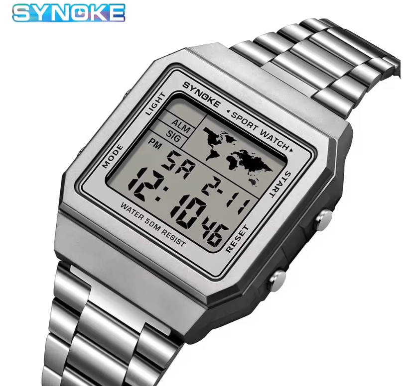 SYNOKE Men's Digital Chrono Watch, 5 Bar Water Resistant