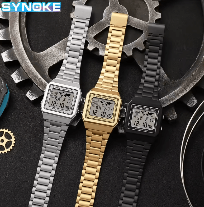 SYNOKE Men's Digital Chrono Watch, 5 Bar Water Resistant