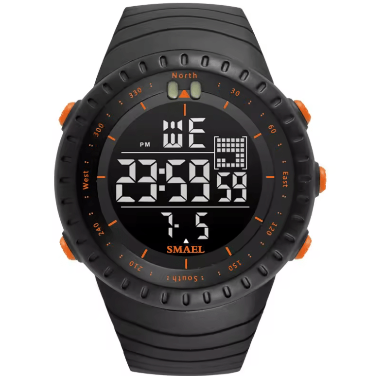 SMAEL Men's Sports Digital Watch, Big LED Dial, Alarm