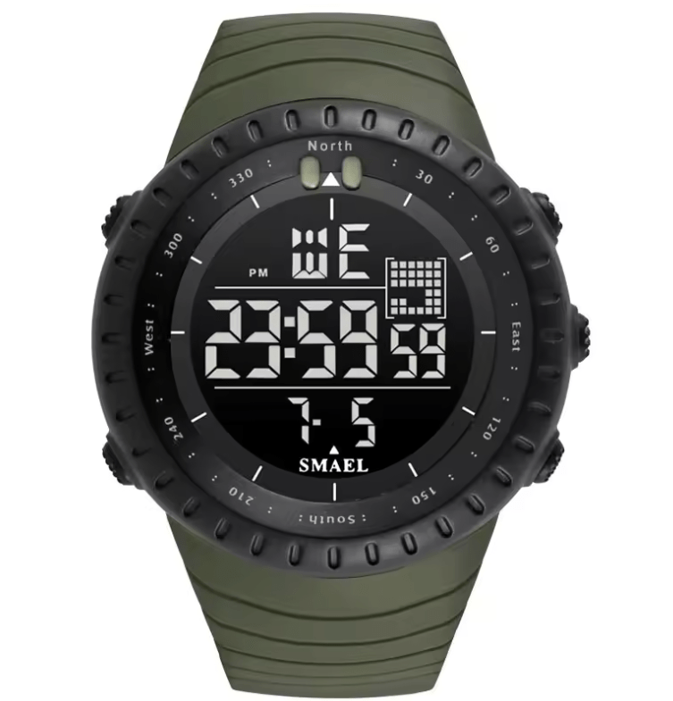 SMAEL Men's Sports Digital Watch, Big LED Dial, Alarm