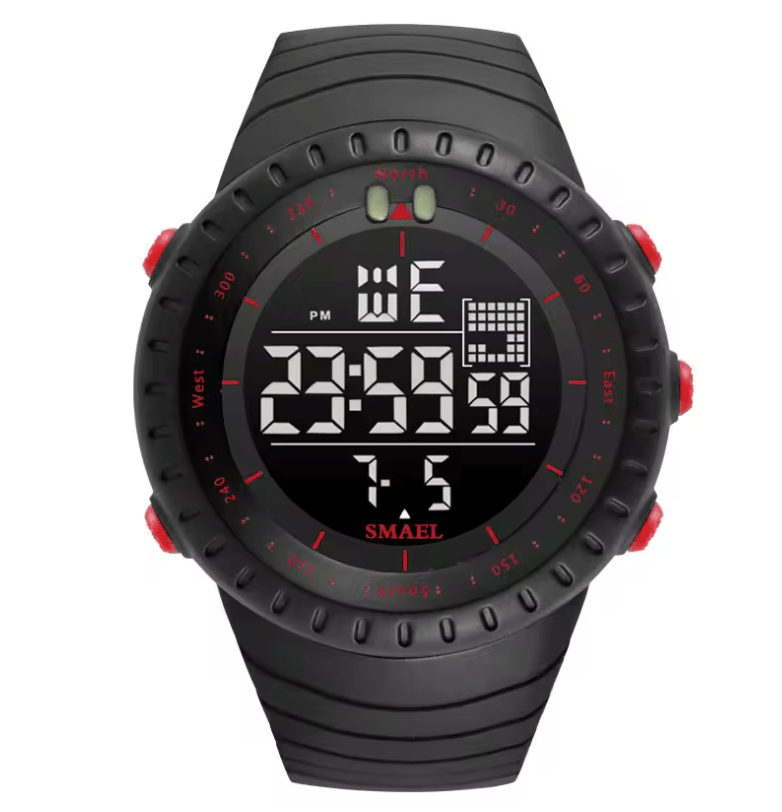 SMAEL Men's Sports Digital Watch, Big LED Dial, Alarm