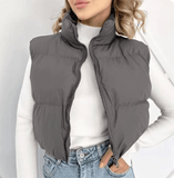 Trendy Women’s Solid Sleeveless Jacket - Perfect for Autumn Adventures