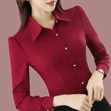 Women’s White Chiffon Dress Shirt | Long Sleeve Slim Fit Blouse
