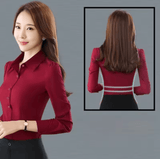 Women’s White Chiffon Dress Shirt | Long Sleeve Slim Fit Blouse