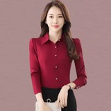 Women’s White Chiffon Dress Shirt | Long Sleeve Slim Fit Blouse