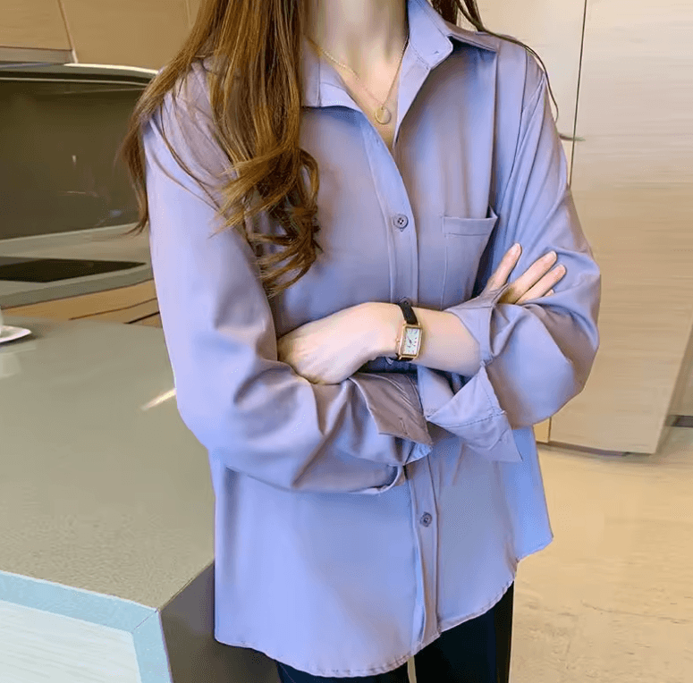 Women’s Casual Long Sleeve Blouses | Spring & Autumn Solid Color Shirts