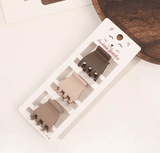 Brown Frosted Hairpin Set | 3-Piece Shark Clip & Side Bangs Clips