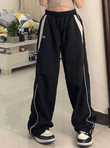 Y2K Wide Leg Cargo Pants for Women | Casual Loose Drawstring Trousers