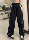Y2K Wide Leg Cargo Pants for Women | Casual Loose Drawstring Trousers