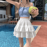 Women’s White Pleated Mini Skirt | Korean Preppy Style for Summer 2025