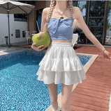 Women’s White Pleated Mini Skirt | Korean Preppy Style for Summer 2025
