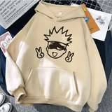90s Streetwear Anime Hoodie – Jujutsu Kaisen Gojo & Yuji Unisex Sweatshirt
