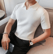 VIRA Fashion Men’s Ice Silk Polo Shirt - Slim Fit Short Sleeved Business Casual