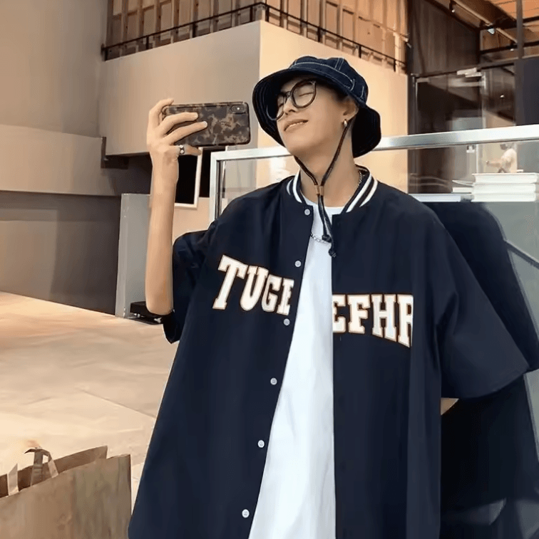 Men’s Trendy Loose-Fit Hip Hop Summer Shirt - American Style Balloon Neck Top