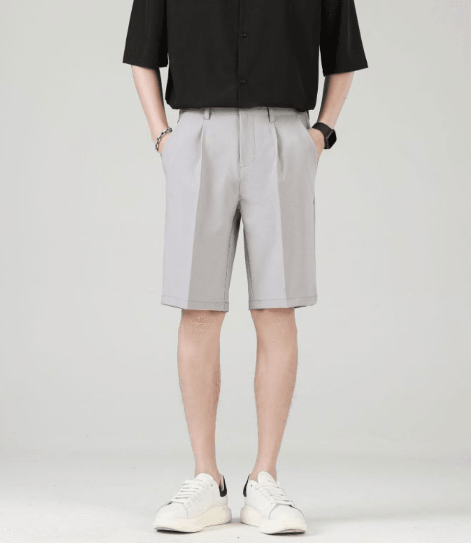 🔥 Fashion Summer Ice Silk Suit Shorts for Men – Cool & Stylish