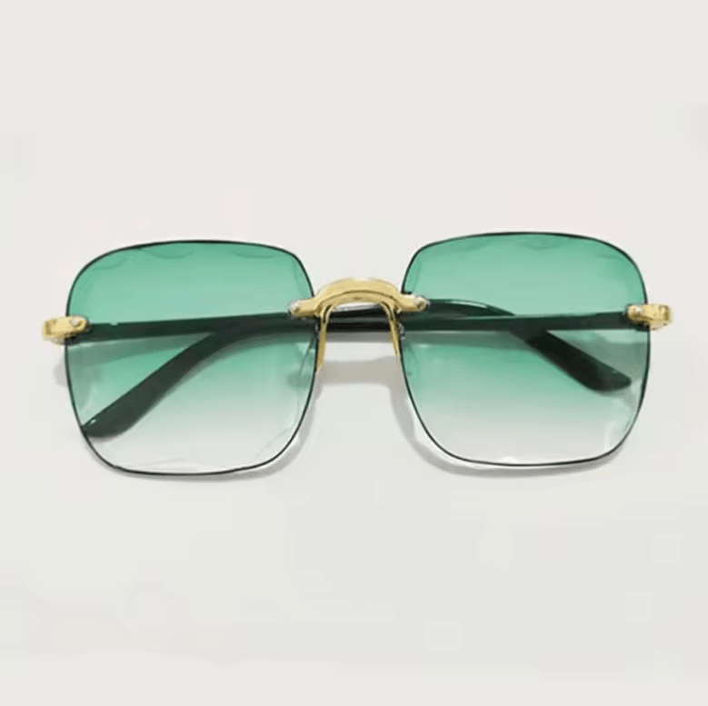 Rimless Sunglasses for Women – Diamond-Cut Lens Designer Vintage Eyewear
