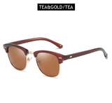Classic Half Frame Polarized Sunglasses – Retro Rivet Anti-Glare Shades for Men & Women